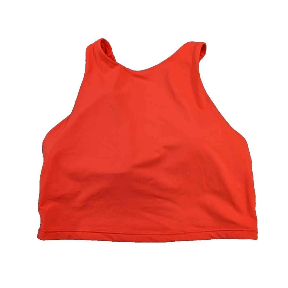 Athleta Crop Tank Sports Bra‎ Womens M Orange Active Gym Workout Athleisure